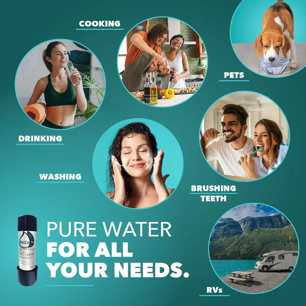 CuZn UC-150 Under Sink Water Filter 2.27 kg (3.5 lb) | Reduces PFAs, Lead, Chlorine - view 8
