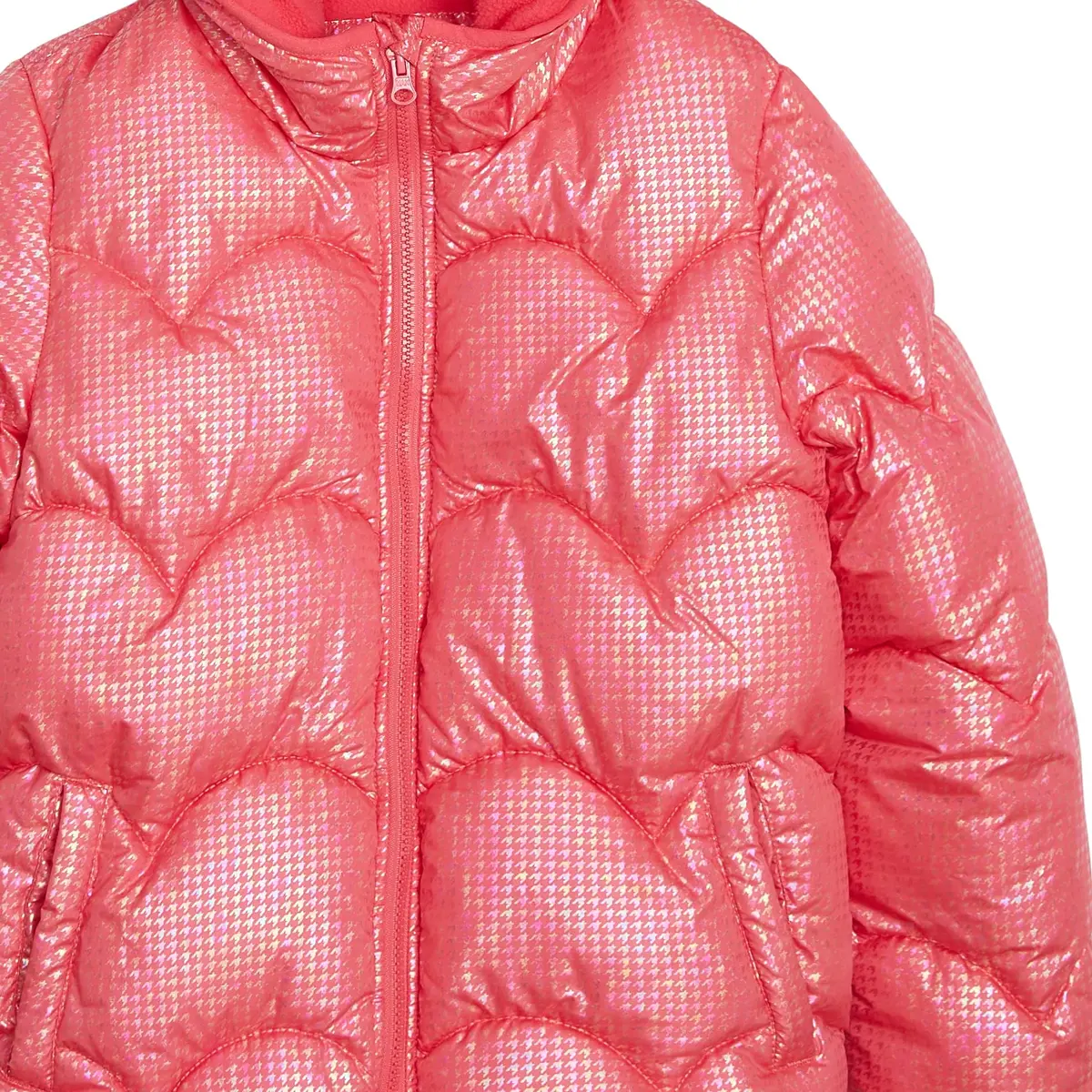 Weather Tamer Girls' Shimmer Puffer Jacket Watermelon 10-12 | Water-Resistant & Stylish (70-120 chars) - view 3