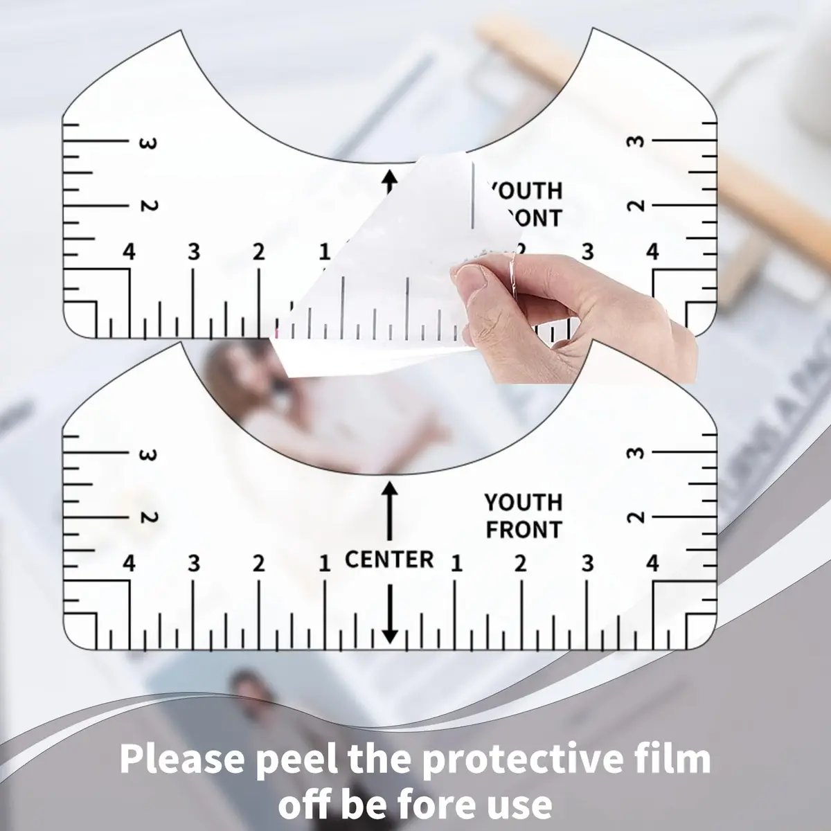 tietoc 12pcs T-Shirt Ruler Guide Set | White, 25cm (10") x 10cm (4") Adult Size Ruler | Alignment Tool for Heat Press & Vinyl - view 4