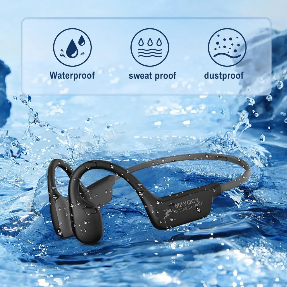 MZYQCY Open-Ear Bone Conduction Headphones with Mic, Bluetooth 5.4, 15-Hour Playtime, IPX6 Waterproof | Safe Running & Outdoor Use - view 4