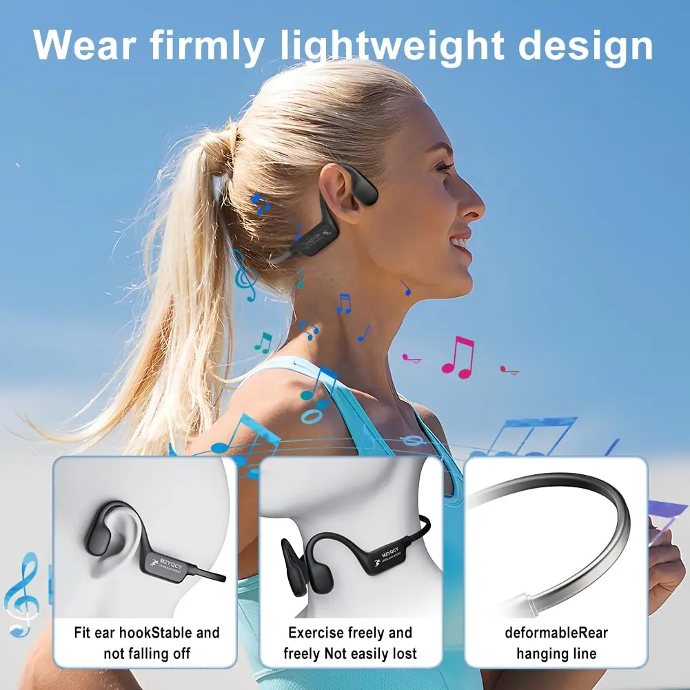MZYQCY Open-Ear Bone Conduction Headphones with Mic, Bluetooth 5.4, 15-Hour Playtime, IPX6 Waterproof | Safe Running & Outdoor Use - view 5