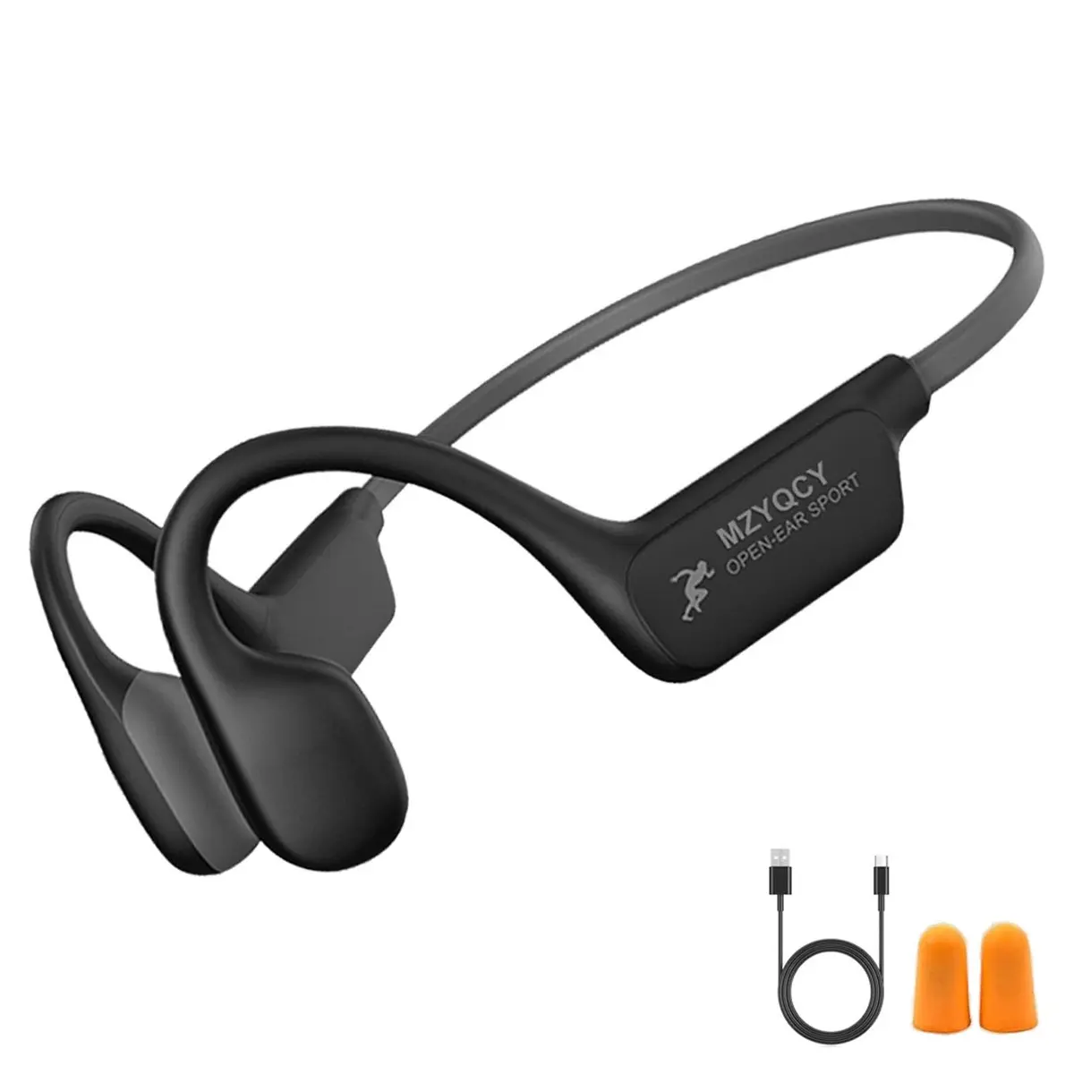 MZYQCY Open-Ear Bone Conduction Headphones with Mic, Bluetooth 5.4, 15-Hour Playtime, IPX6 Waterproof | Safe Running & Outdoor Use - main product image