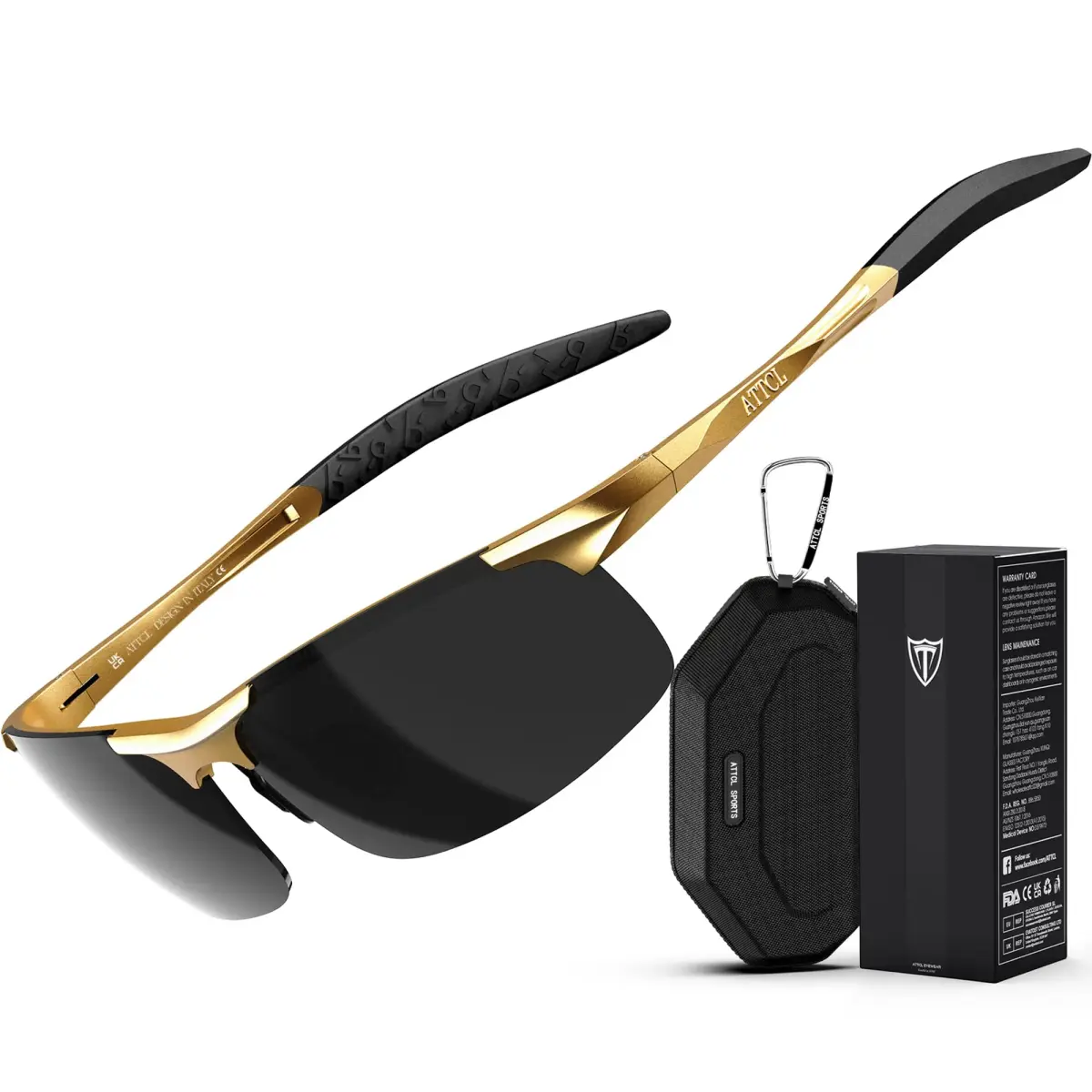 ATTCL 2026-Yellow-Grey Non-Mirrored Polarized Sports Sunglasses for Men - UV Protection, Anti-Glare - main product image
