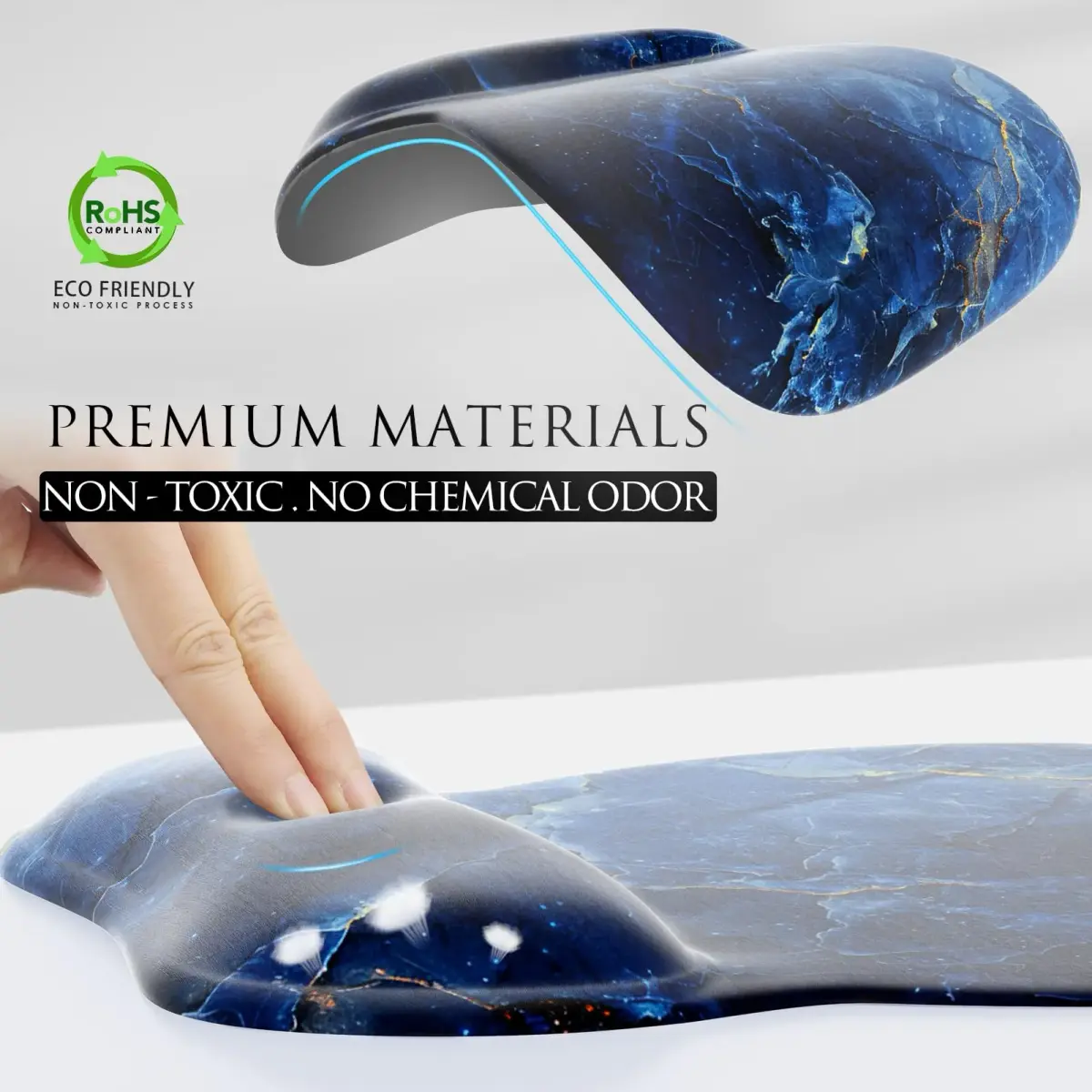 MROCO Ergonomic Mouse Pad with Gel Wrist Rest, 9.4 x 8.1 Inch Ocean Marble | Reduce Wrist Strain - view 2