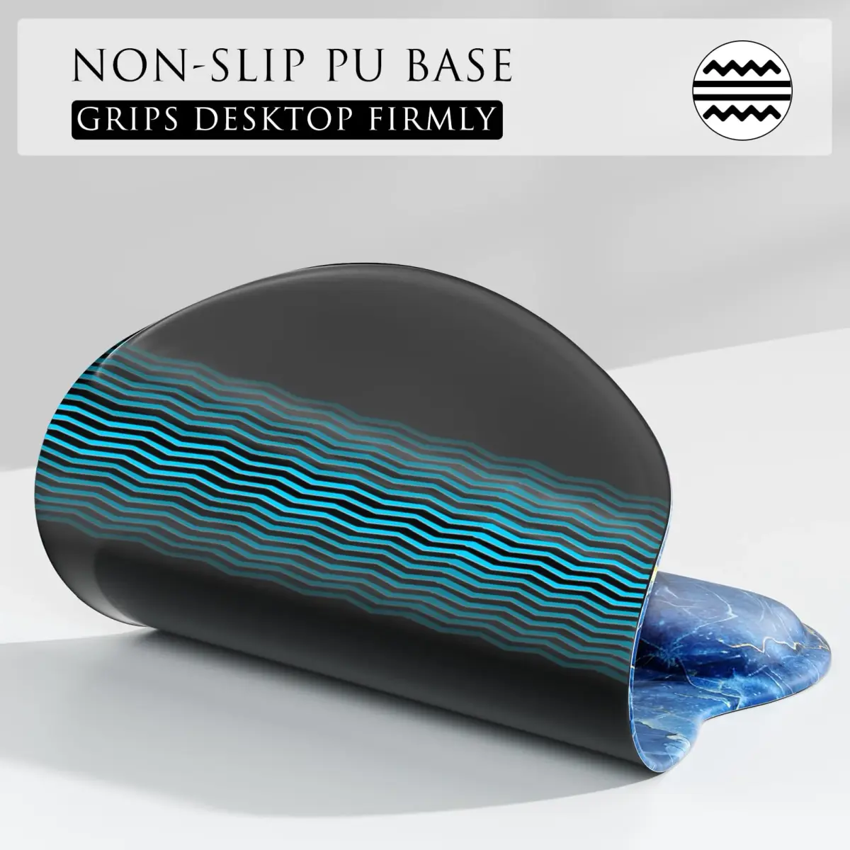 MROCO Ergonomic Mouse Pad with Gel Wrist Rest, 9.4 x 8.1 Inch Ocean Marble | Reduce Wrist Strain - view 5