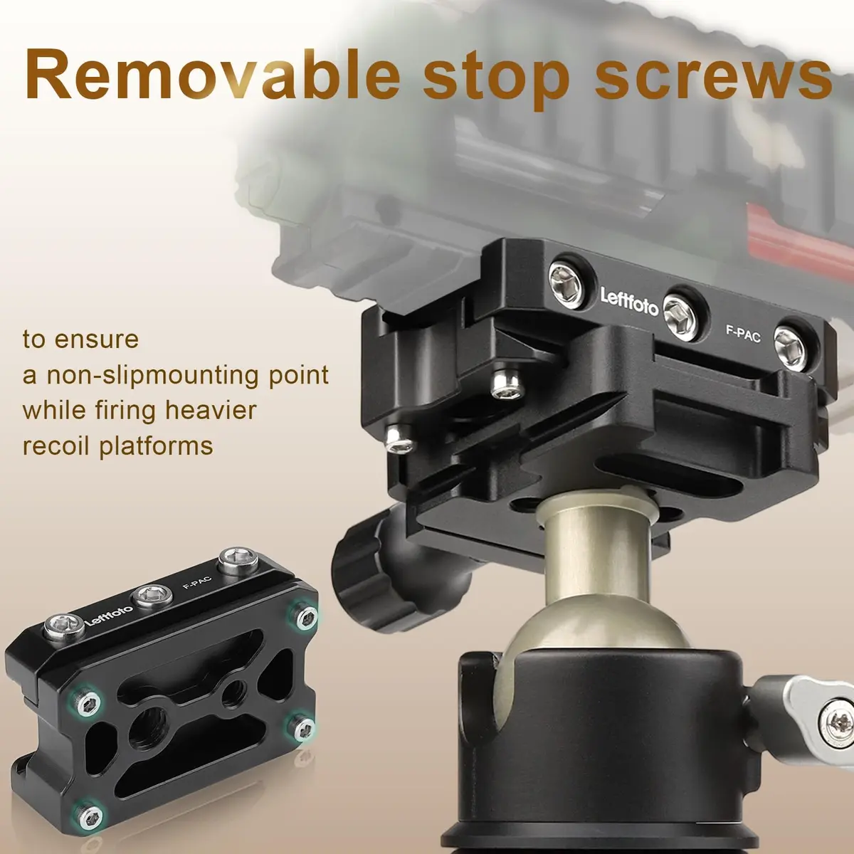 Leftfoto Picatinny Arca-Swiss Rail Clamp, Dual System, Safety Stops | Quick Lock, Aluminum CNC, 4 Stop Screws - view 6