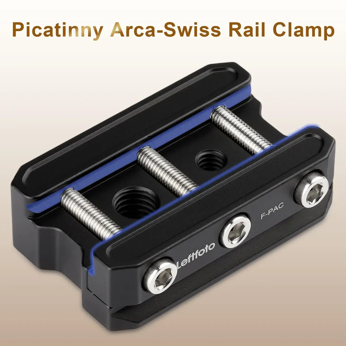Leftfoto Picatinny Arca-Swiss Rail Clamp, Dual System, Safety Stops | Quick Lock, Aluminum CNC, 4 Stop Screws - view 2