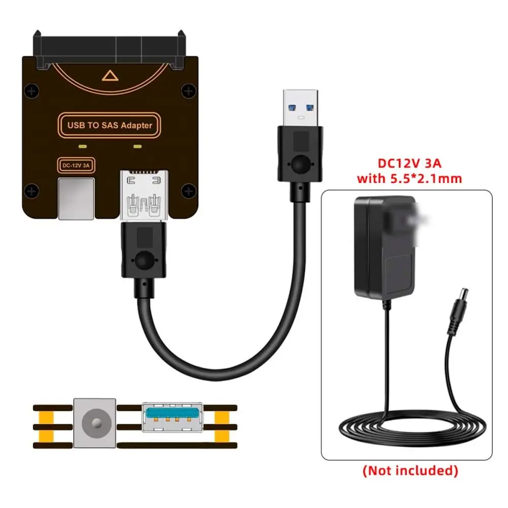 Xiwai SFF-8482 SAS 29Pin to 5Gbps USB 3.0 Raid Adapter Card | Supports SAS/SATA 6Gbps, 10x USB 2.0 - view 9