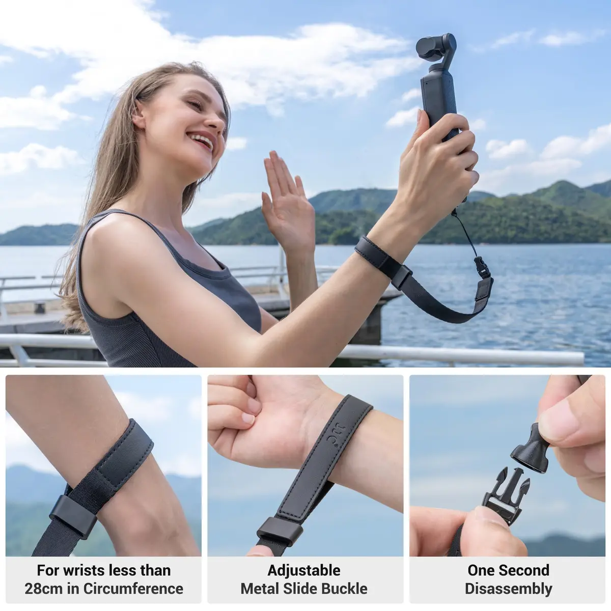 Kiorafoto Mini EVO Strap, Adjustable Nylon Camera Hand Wrist Strap Lanyard with 1/4"20 & Quick Release for Ricoh GR IV III IIIx II GRIV GRIII GR4 GR3X Sony RX100 VII ZV-1 ZV-1F G7X Mark III II SX740 HS - view 5