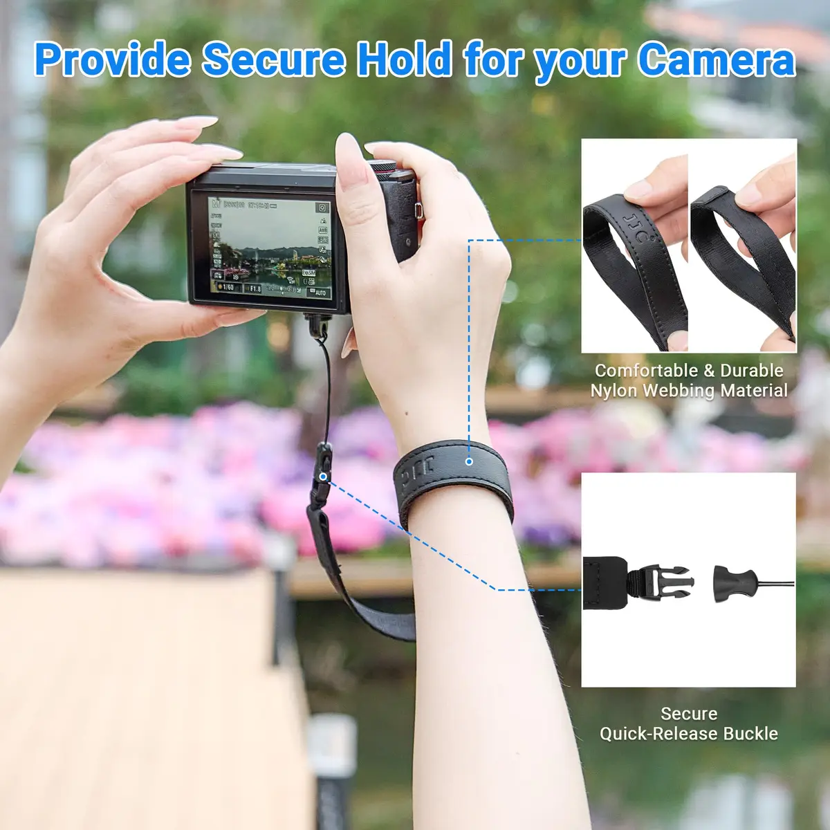 Kiorafoto Mini EVO Strap, Adjustable Nylon Camera Hand Wrist Strap Lanyard with 1/4"20 & Quick Release for Ricoh GR IV III IIIx II GRIV GRIII GR4 GR3X Sony RX100 VII ZV-1 ZV-1F G7X Mark III II SX740 HS - view 4