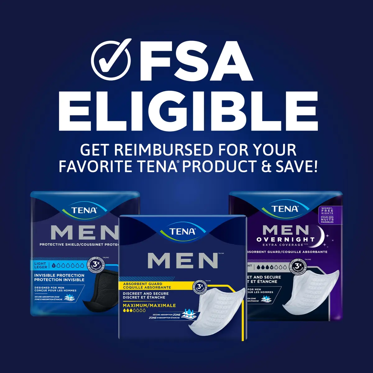 TENA Men Overnight Guards 120 ct | Discreet, Ultra-Absorbent, Odor-Controlled Incontinence Pads for Men - view 9