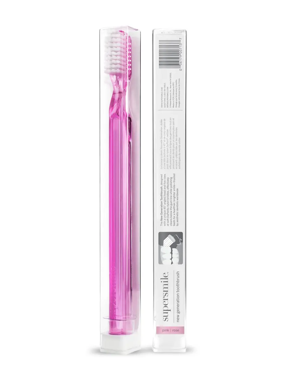 Supersmile New Generation 45° Long Toothbrush, Pink, Soft Bristle | Ergonomic, Dentist Recommended - view 2