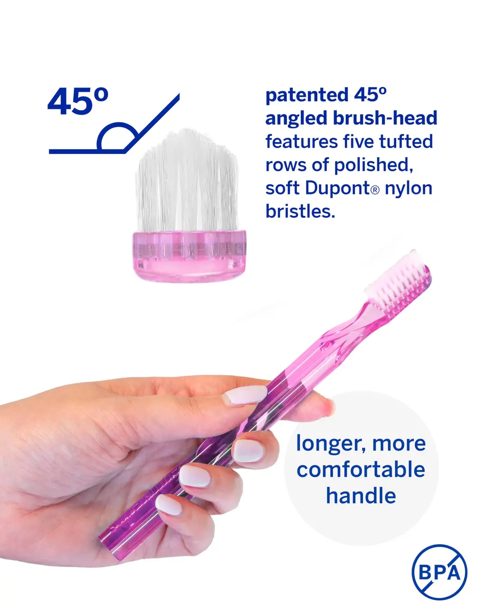 Supersmile New Generation 45° Long Toothbrush, Pink, Soft Bristle | Ergonomic, Dentist Recommended - view 4
