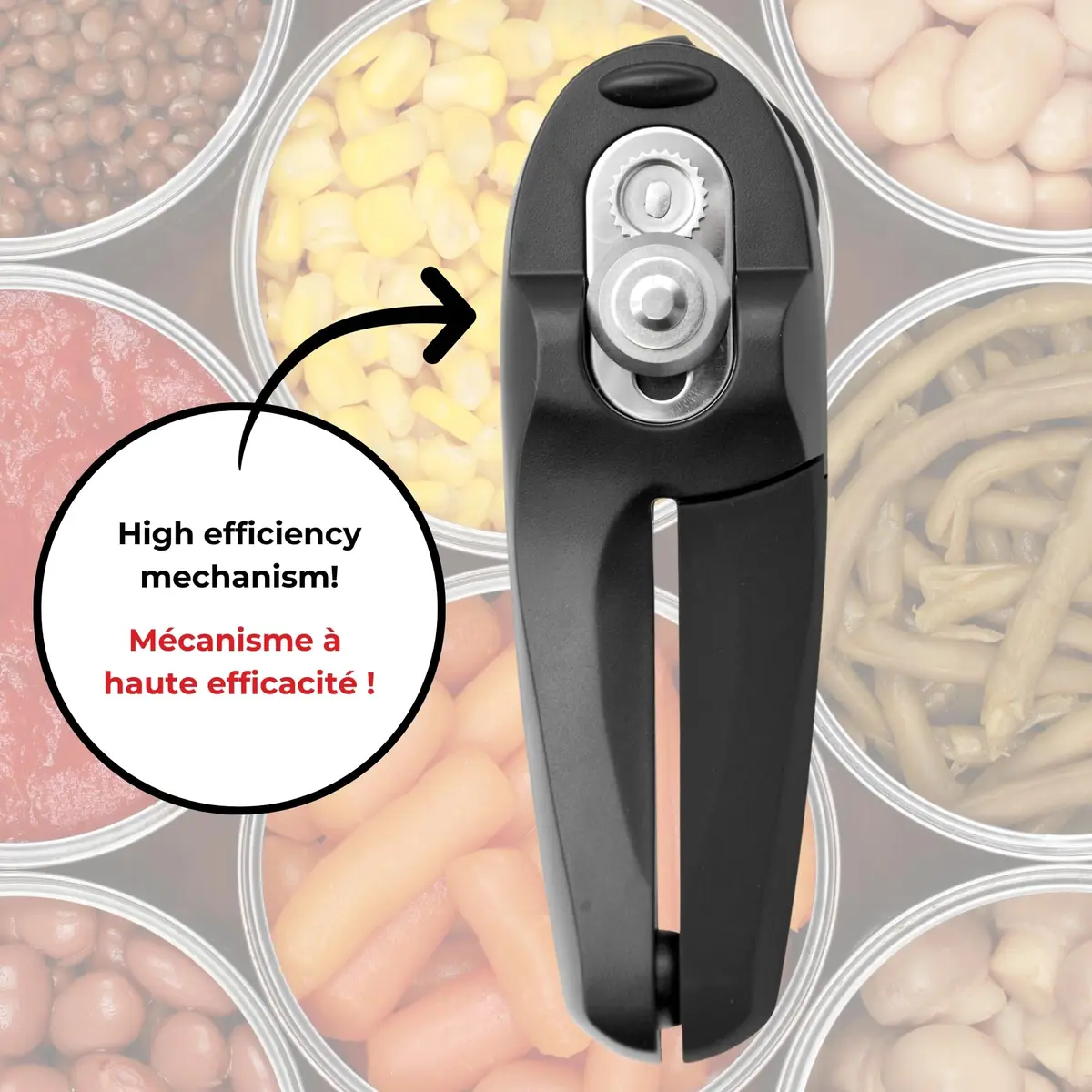 Starfrit MightiCan Can Opener Safe Smooth-Cut Comfort Grip Black | Hygienic & Durable (70-120 chars) - view 3