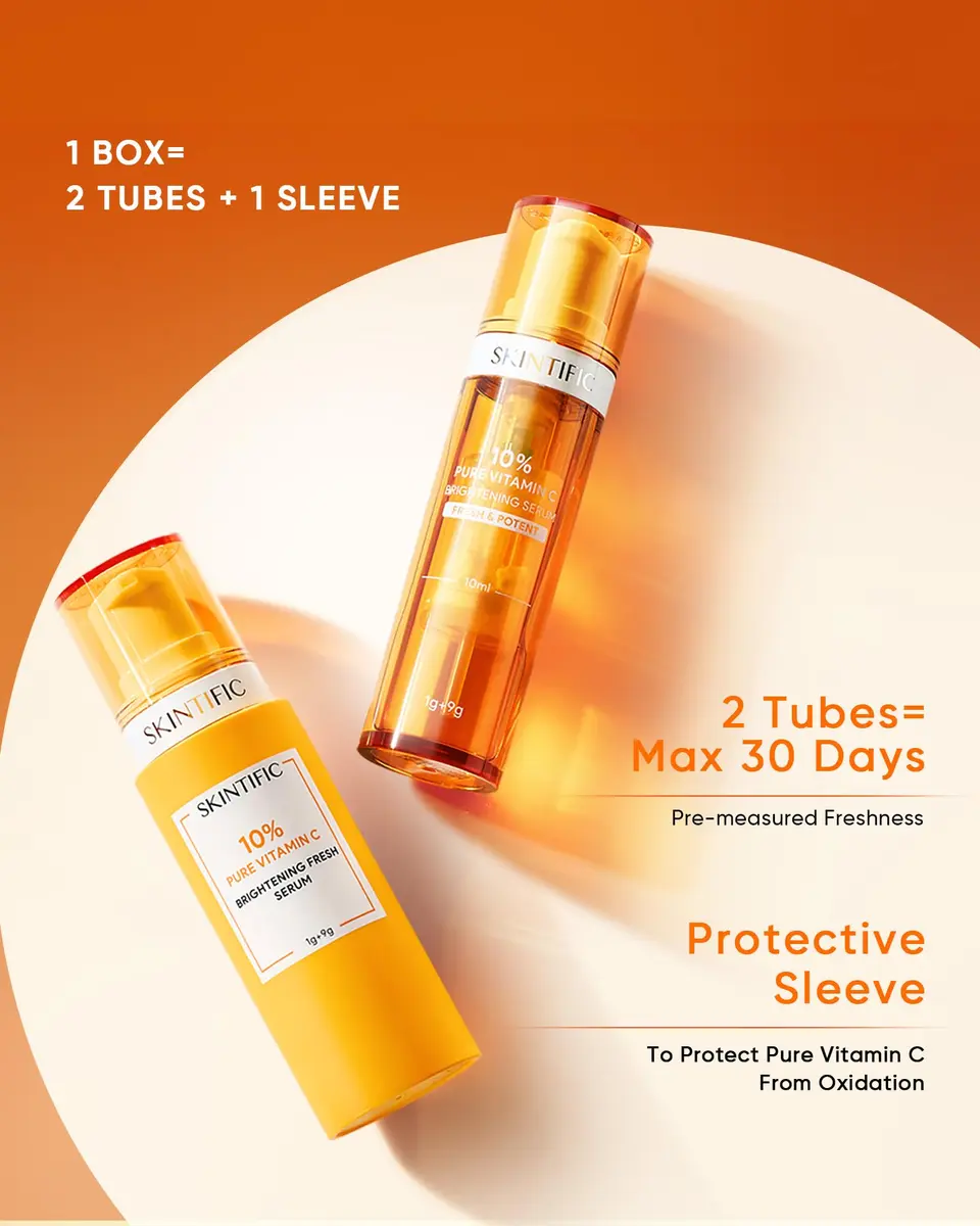 SKINTIFIC Dual-Chamber Vitamin C Serum with 10% Pure Vitamin C Powder | Fresh, Stable & Oxidation-Safe - view 5