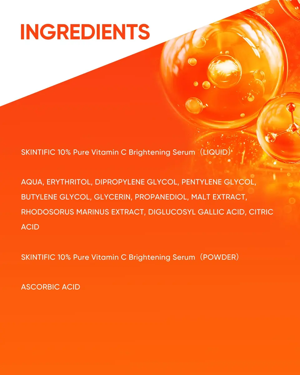 SKINTIFIC Dual-Chamber Vitamin C Serum with 10% Pure Vitamin C Powder | Fresh, Stable & Oxidation-Safe - view 7