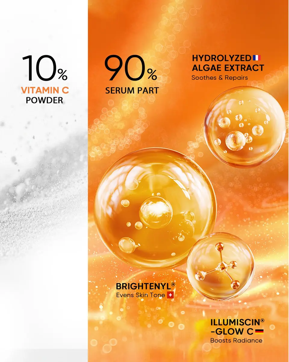 SKINTIFIC Dual-Chamber Vitamin C Serum with 10% Pure Vitamin C Powder | Fresh, Stable & Oxidation-Safe - view 3