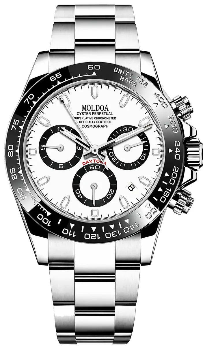 MASTOP Men's Panda Chronograph Quartz Watch 44mm (1.73 in) | Luxury Sports Watch with Silicone Strap - main product image