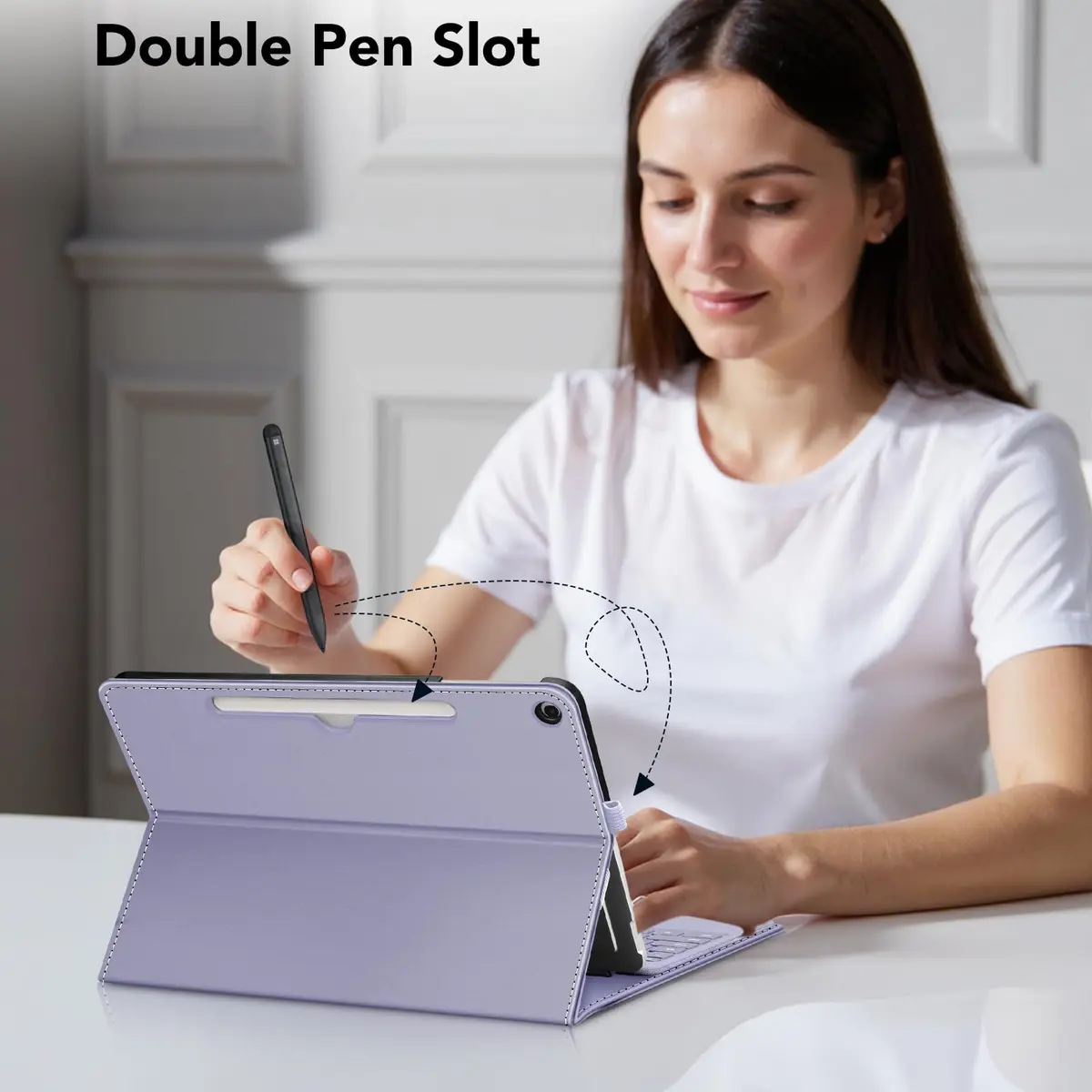 Fintie Portfolio Case for Microsoft Surface Pro 12 inch 1st Edition (2025) Lilac Purple | Multi-Angle Viewing Business Cover with Stylus Holder - view 8