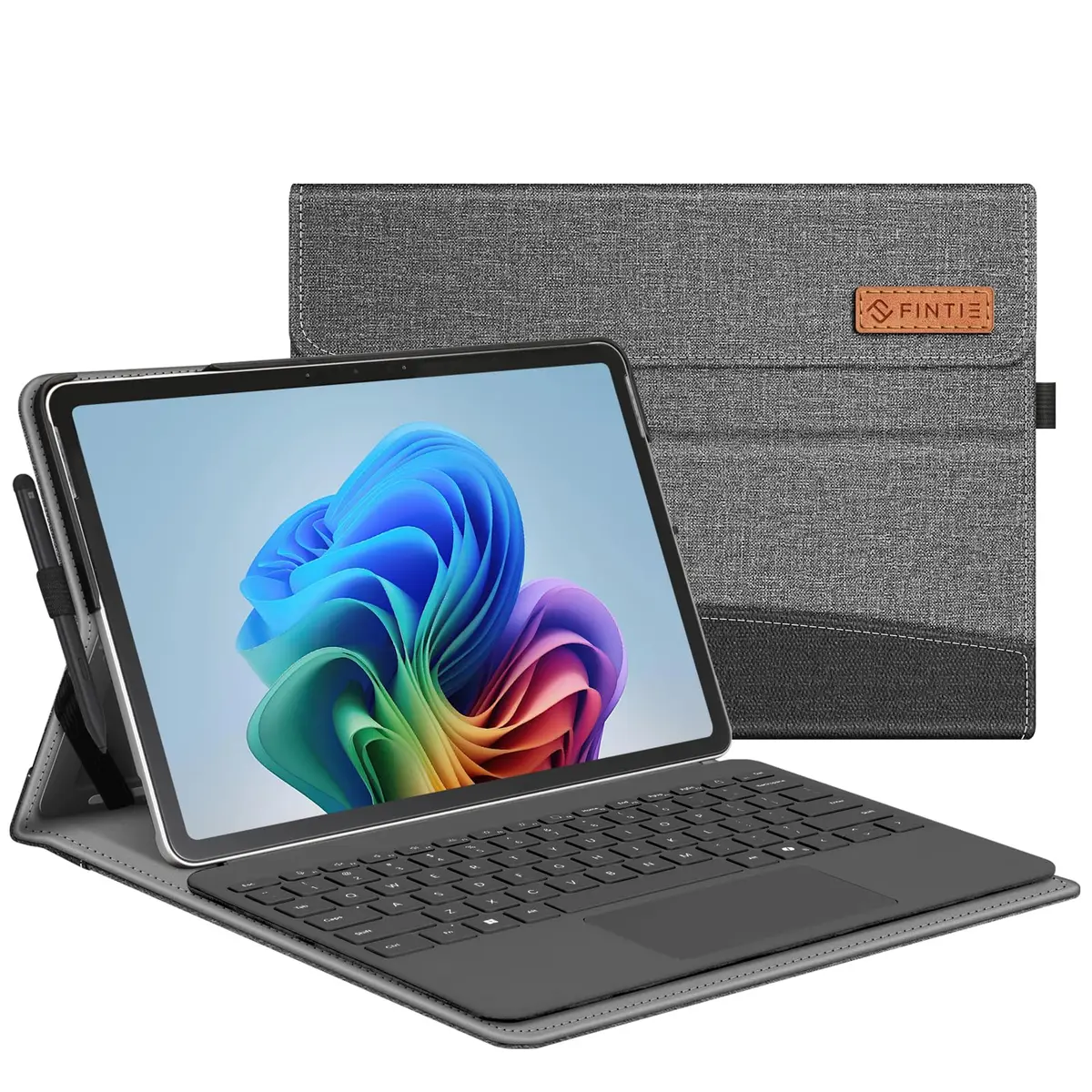 Fintie Portfolio Case for Microsoft Surface Pro 12 inch 1st Edition (2025) Gray | Multi-Angle Viewing Business Cover with Pocket & Stylus Holder - main product image