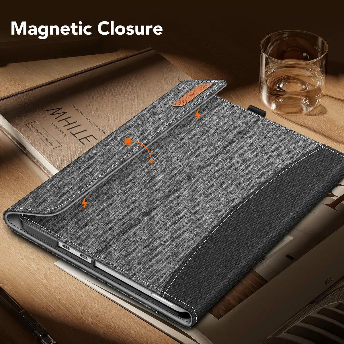 Fintie Portfolio Case for Microsoft Surface Pro 12 inch 1st Edition (2025) Gray | Multi-Angle Viewing Business Cover with Pocket & Stylus Holder - view 8