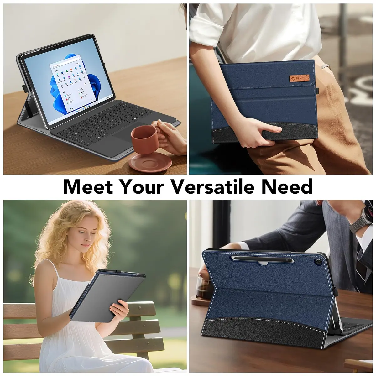 FINTIE Portfolio Case for Microsoft Surface Pro 12 inch 1st Edition (2025) | Multi-Angle View & Premium Synthetic Leather - view 6