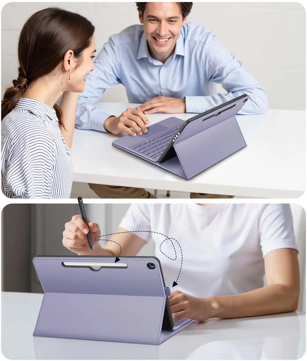 Fintie Protective Portfolio Case for Microsoft Surface Pro 12 inch (2025) Lilac Purple | Multi-Angle Stand & Stylus Holder - view 9