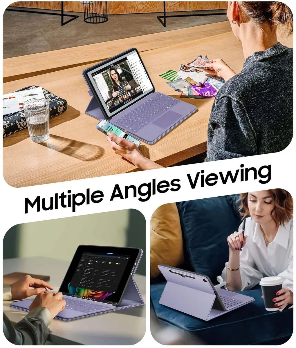 Fintie Protective Portfolio Case for Microsoft Surface Pro 12 inch (2025) Lilac Purple | Multi-Angle Stand & Stylus Holder - view 4