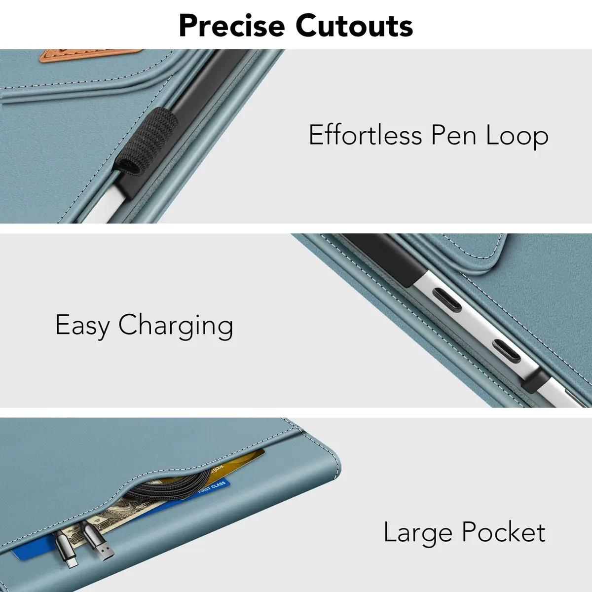 FINTIE Portfolio Case for Microsoft Surface Pro 12 inch 1st Edition (2025) | Multi-Angle Viewing & Premium Synthetic Leather - view 5