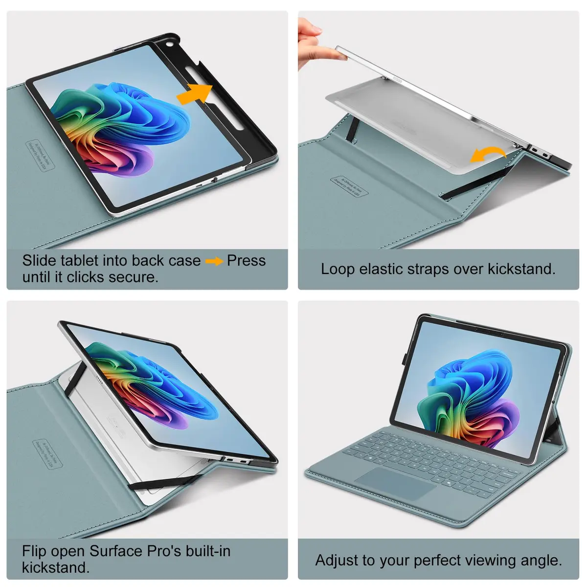 FINTIE Portfolio Case for Microsoft Surface Pro 12 inch 1st Edition (2025) | Multi-Angle Viewing & Premium Synthetic Leather - view 9