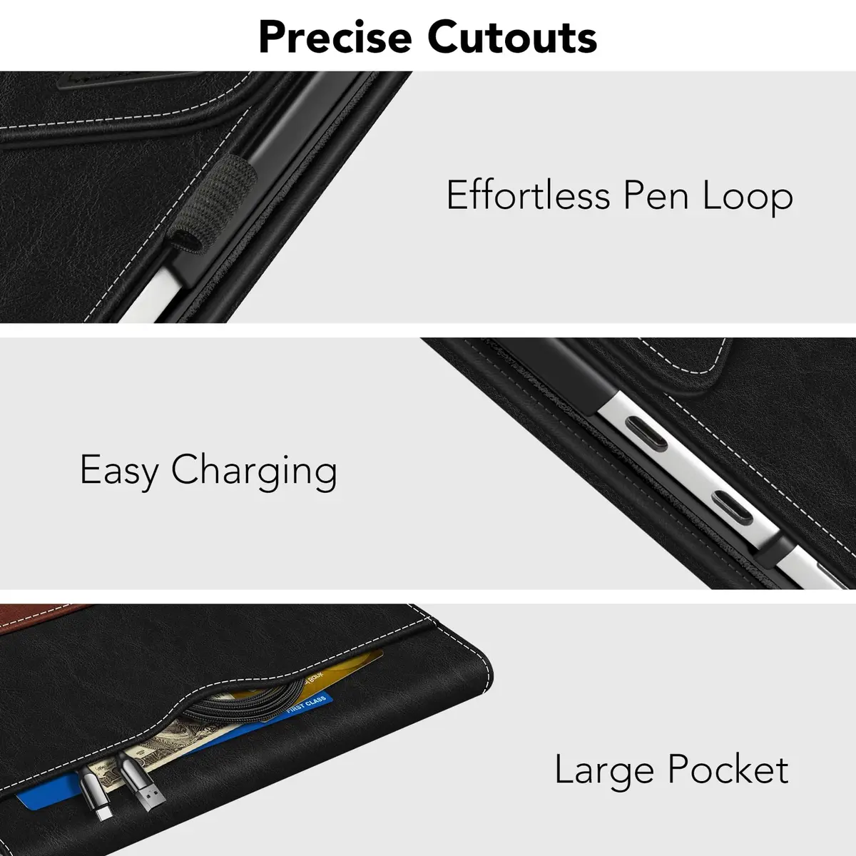 FINTIE Portfolio Case for Microsoft Surface Pro 12 inch 1st Edition (2025) | Multi-Angle Viewing & Premium Synthetic Leather - view 5