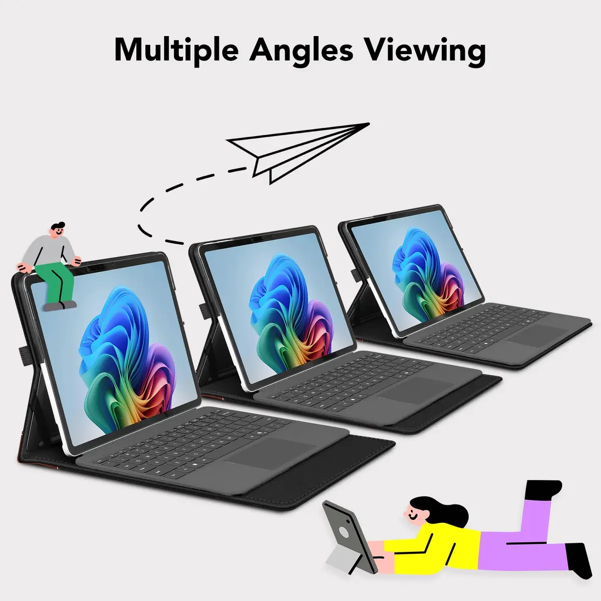 FINTIE Portfolio Case for Microsoft Surface Pro 12 inch 1st Edition (2025) | Multi-Angle Viewing & Premium Synthetic Leather - view 4