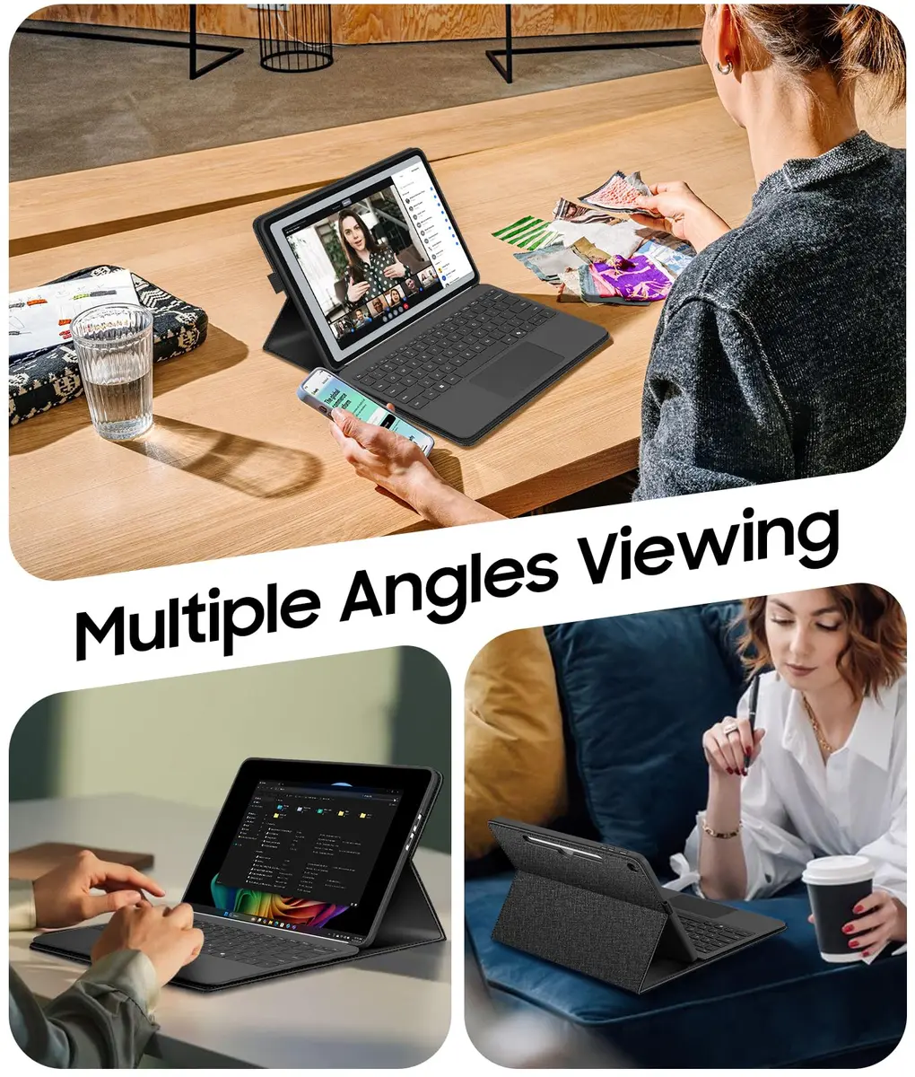 Fintie Protective Portfolio Case for Microsoft Surface Pro 12 inch (2025) | Multi-Angle Viewing Business TPU Back Cover with Pocket & Stylus Holder - view 4