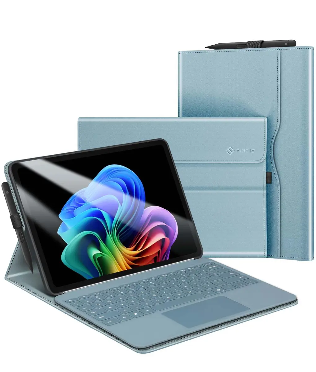 Fintie Protective Portfolio Case for Microsoft Surface Pro 12 inch (2025) | Ocean Blue, Faux Leather - main product image