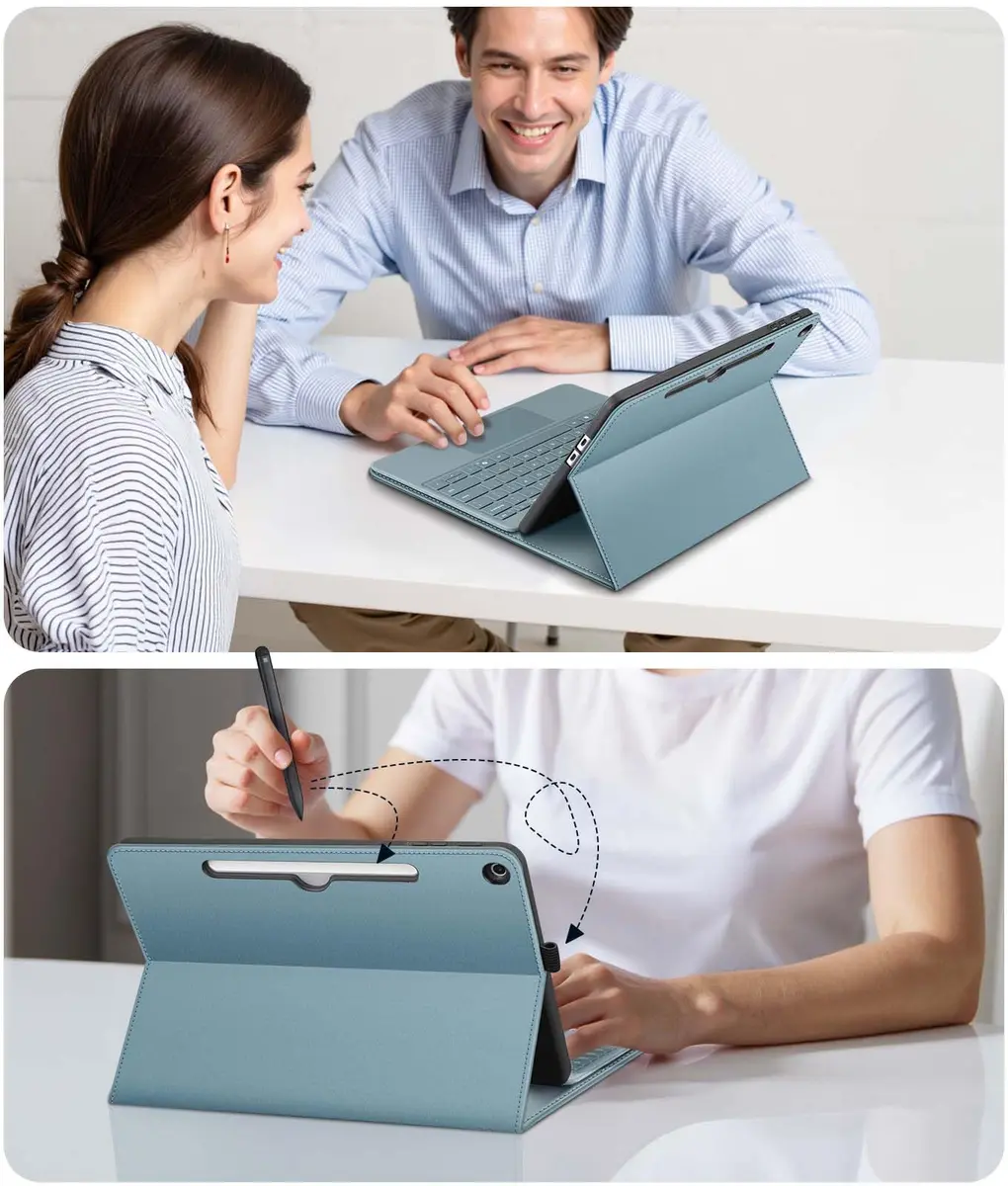 Fintie Protective Portfolio Case for Microsoft Surface Pro 12 inch (2025) | Ocean Blue, Faux Leather - view 9