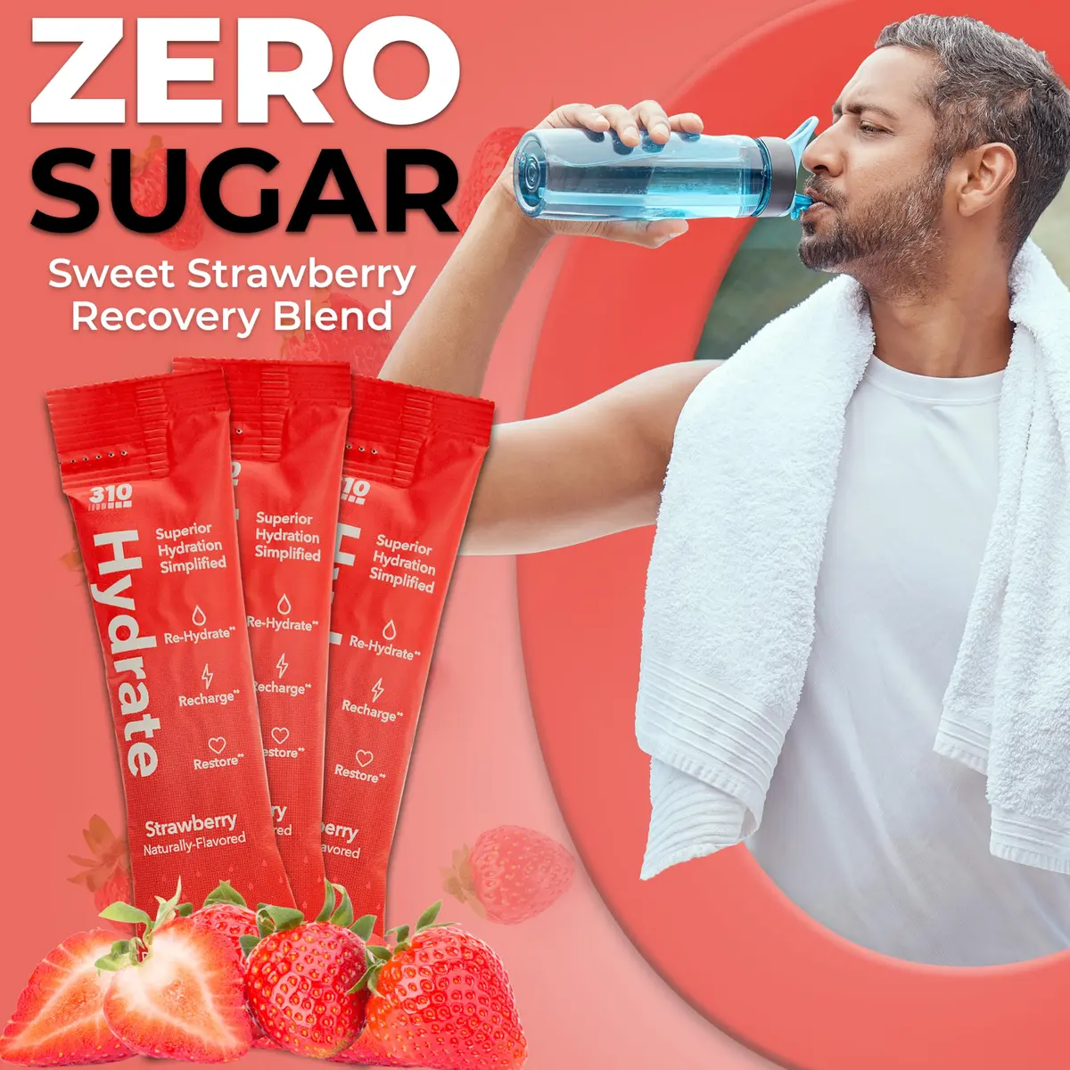 310 Nutrition Sugar Free Electrolytes Powder - Strawberry | Instant Hydration, Zero Sugar, Low Calories - view 7