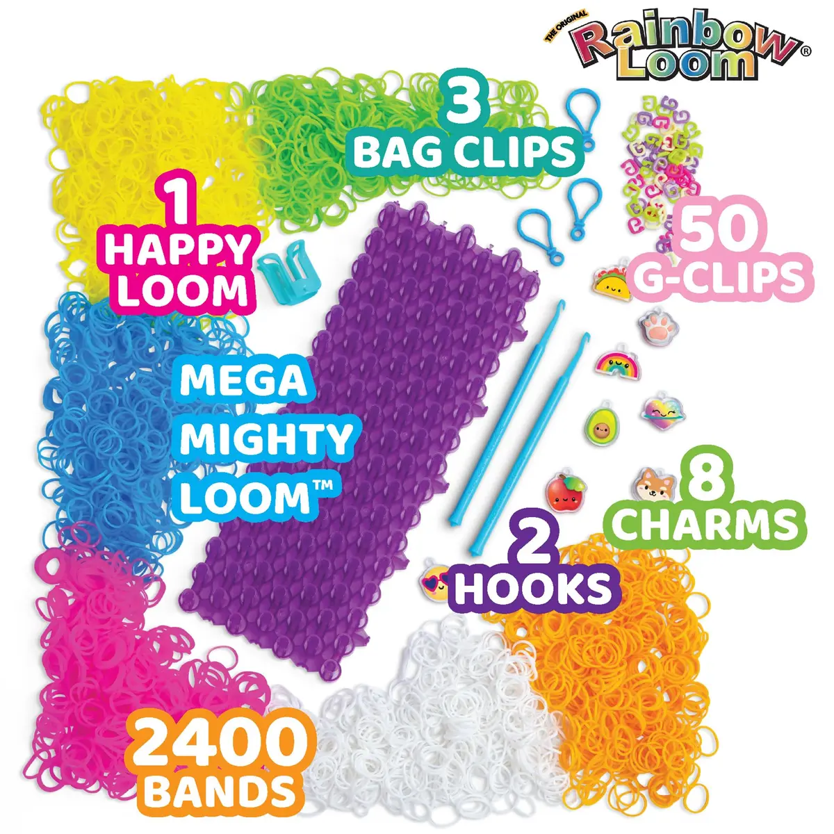 Rainbow Loom Mega Mighty Loom - 2400 Rubber Band Jewelry Craft Kit | Taller Pins for Complex Designs - view 4