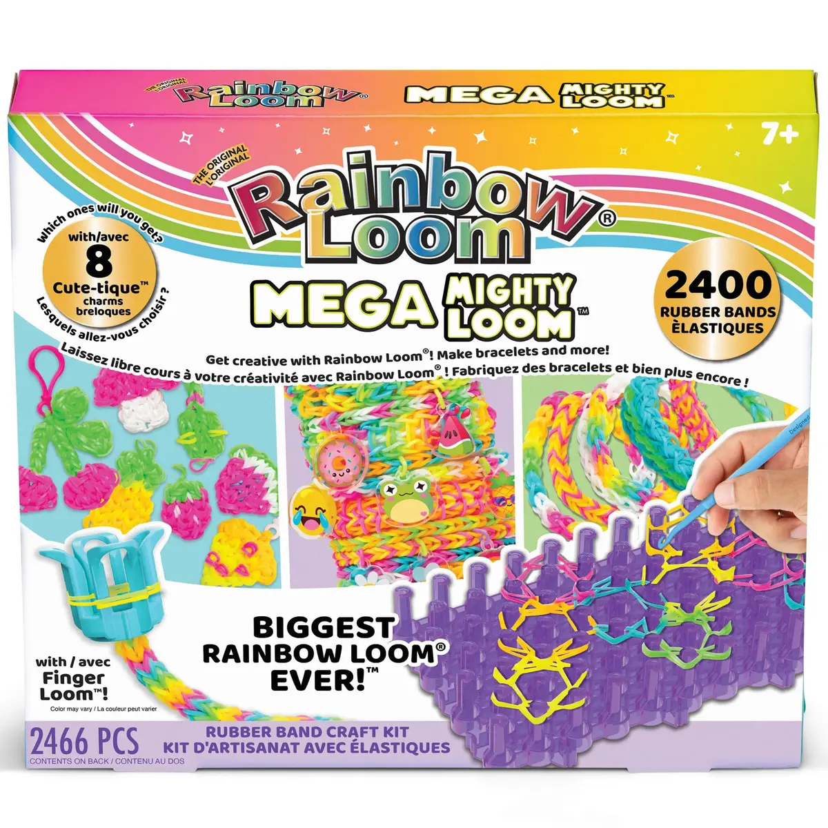 Rainbow Loom Mega Mighty Loom - 2400 Rubber Band Jewelry Craft Kit | Taller Pins for Complex Designs - view 7