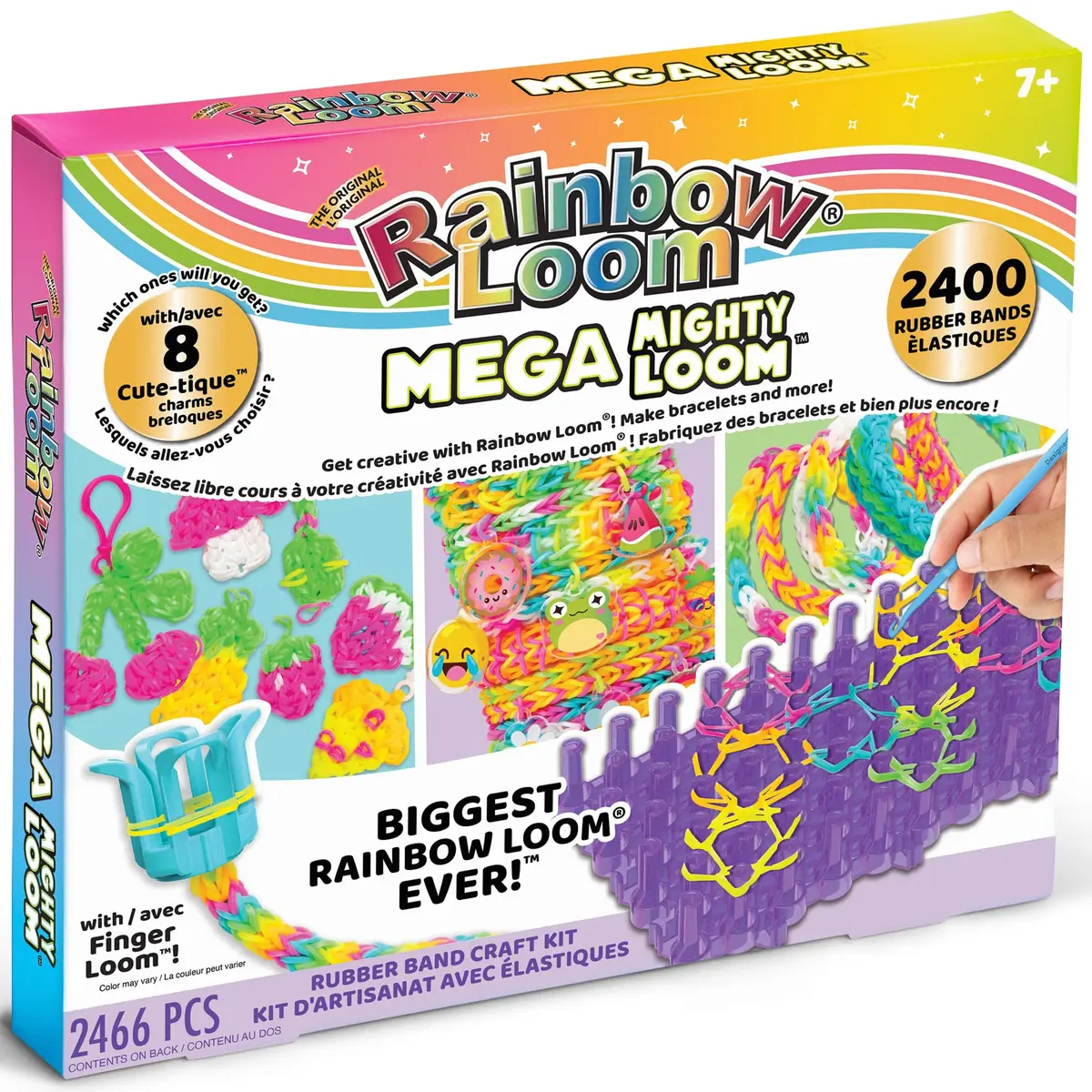 Rainbow Loom Mega Mighty Loom - 2400 Rubber Band Jewelry Craft Kit | Taller Pins for Complex Designs - view 8
