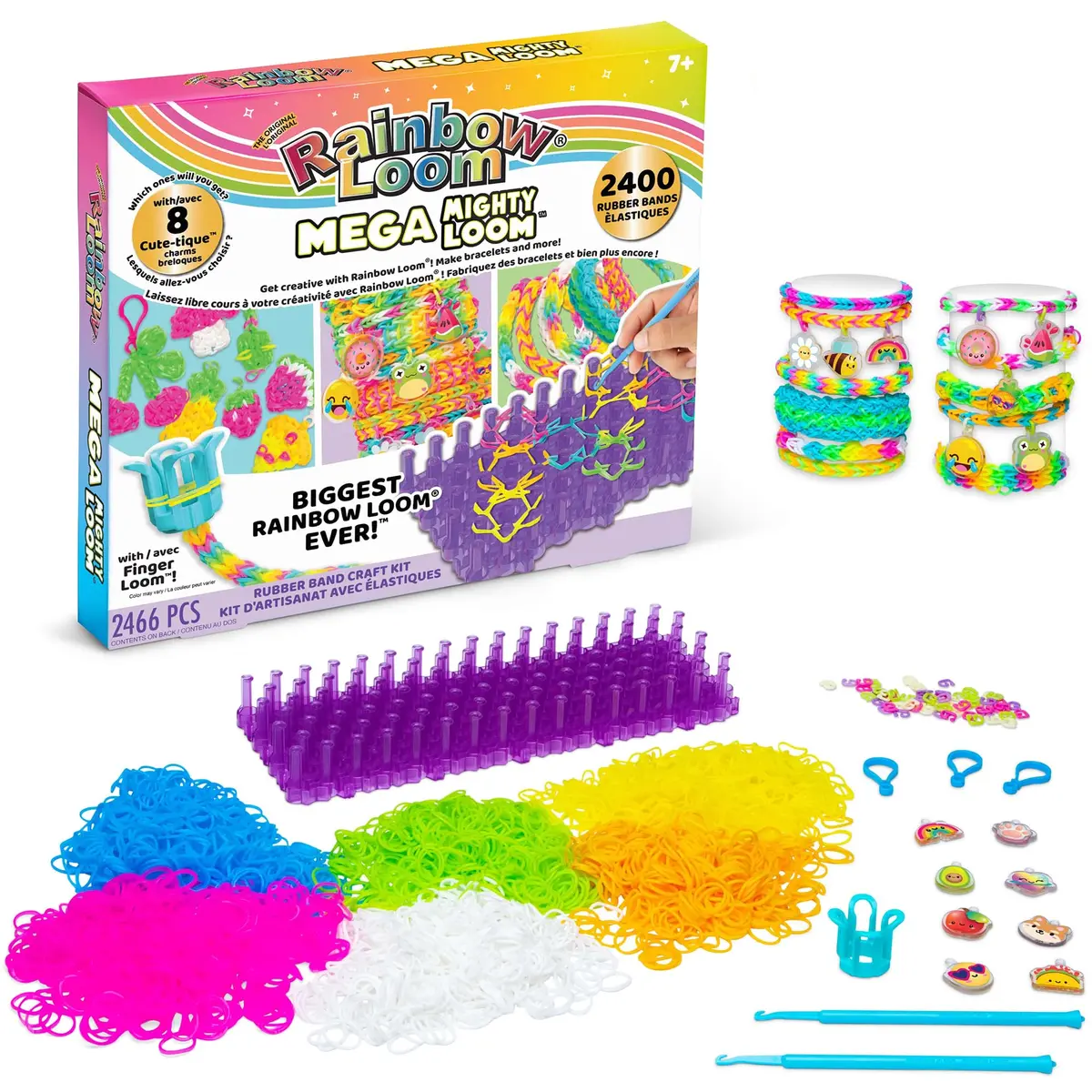 Rainbow Loom Mega Mighty Loom - 2400 Rubber Band Jewelry Craft Kit | Taller Pins for Complex Designs - view 9