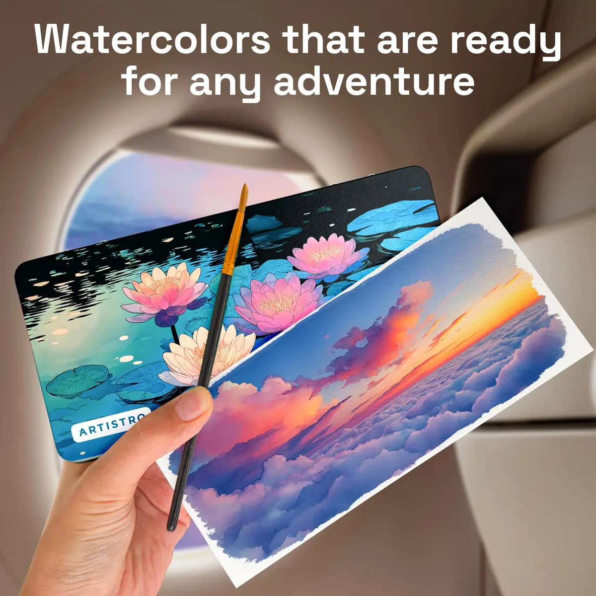 ARTISTRO Watercolor Paint Set with Palette & Brush Pens - 168 Colors | High-Quality Artist Watercolors - view 5