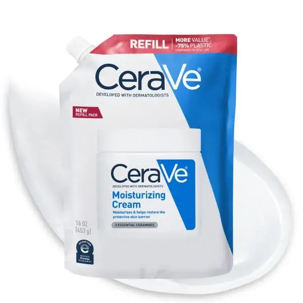 CeraVe Moisturizing Cream Body Lotion for Dry Skin 473ml (16oz Refill) | Hydrates Dry Skin with Hyaluronic Acid and Ceramides - main product image