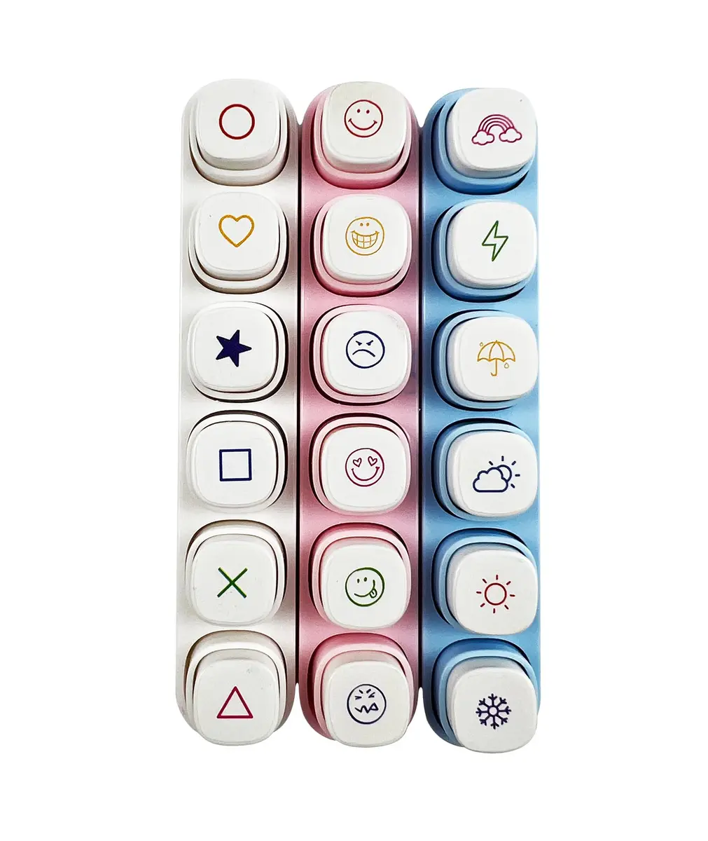 ZMLSED 6-in-1 Planner Stamp Set with Storage Case, 3-Pack | Portable Emoji Bujo Weather Themes for Bullet Journaling - main product image