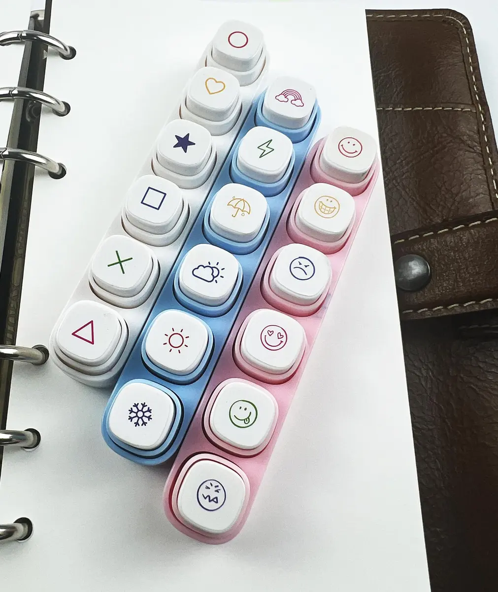 ZMLSED 6-in-1 Planner Stamp Set with Storage Case, 3-Pack | Portable Emoji Bujo Weather Themes for Bullet Journaling - view 6
