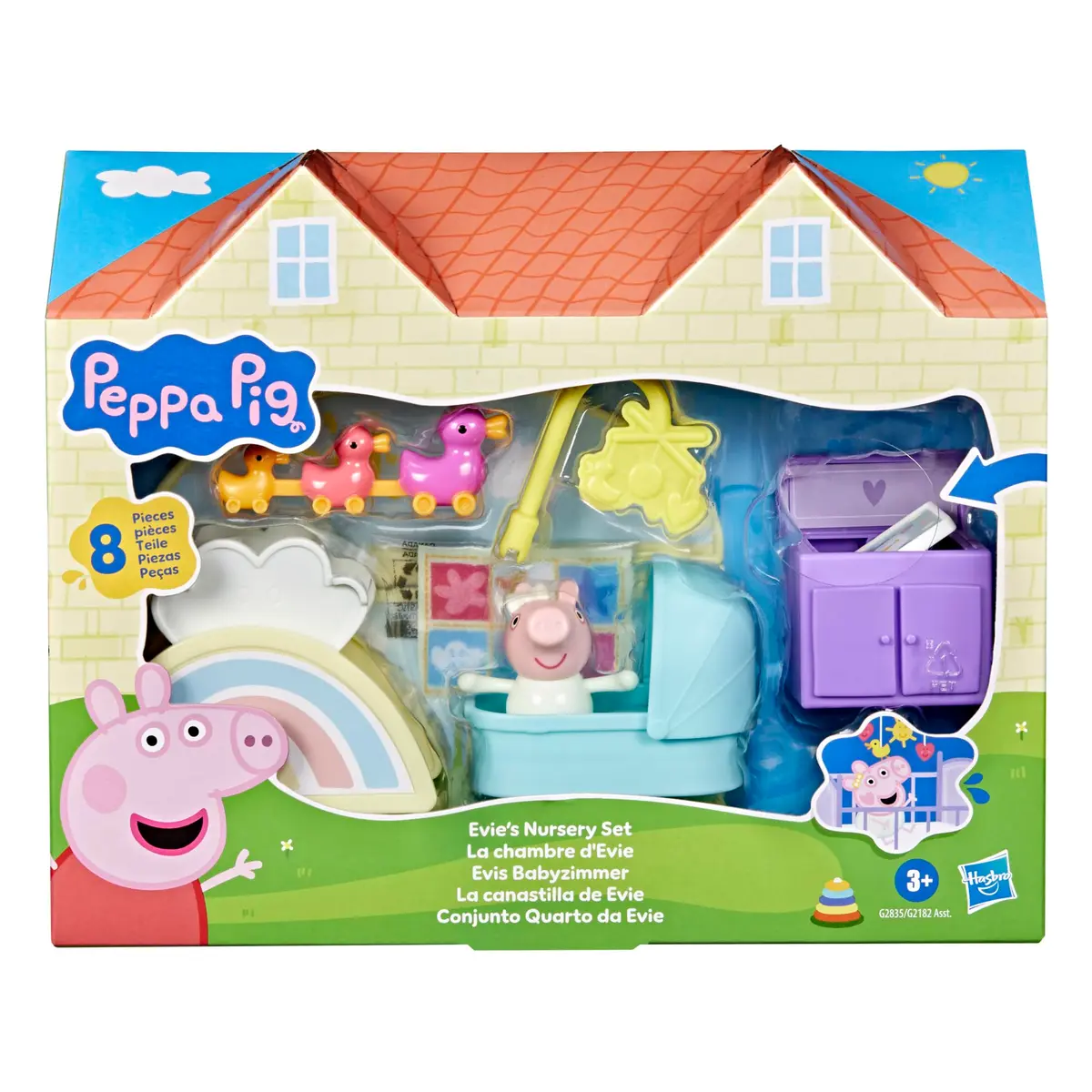 Peppa Pig Evie's Nursery Set with 1 Figure and 7 Accessories | Preschool Toy for Girls and Boys 3+ - view 2
