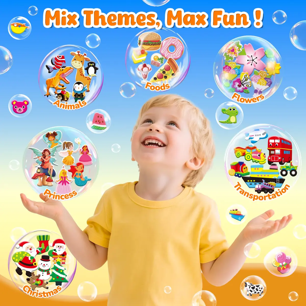 Sinceroduct 3D Stickers for Kids & Toddlers | 3200+ Puffy Reward Stickers for Classroom & Crafts - view 6