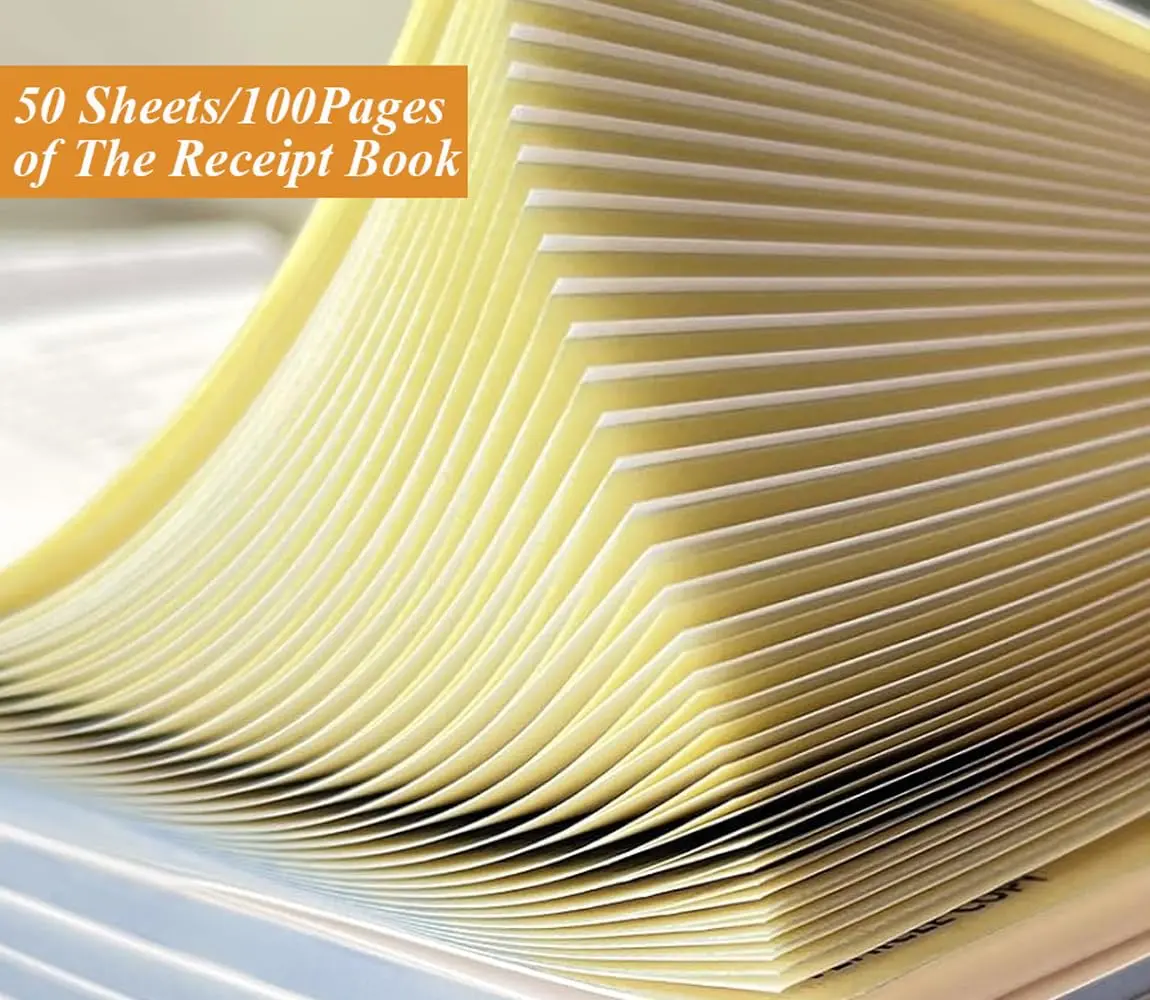 Yaridar 2-Part Carbonless Invoice Receipt Book 5.5" x 8.5" (50 Sets, 100 Sheets) | Consecutive Numbered Order Forms for Small Business - view 4