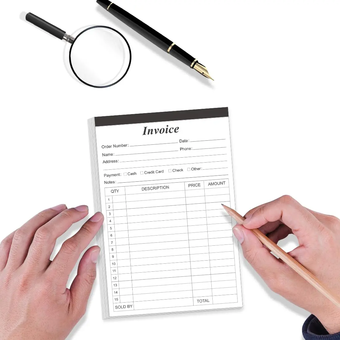 Yaridar 2-Part Carbonless Invoice Receipt Book 5.5" x 8.5" (50 Sets, 100 Sheets) | Consecutive Numbered Order Forms for Small Business - view 6
