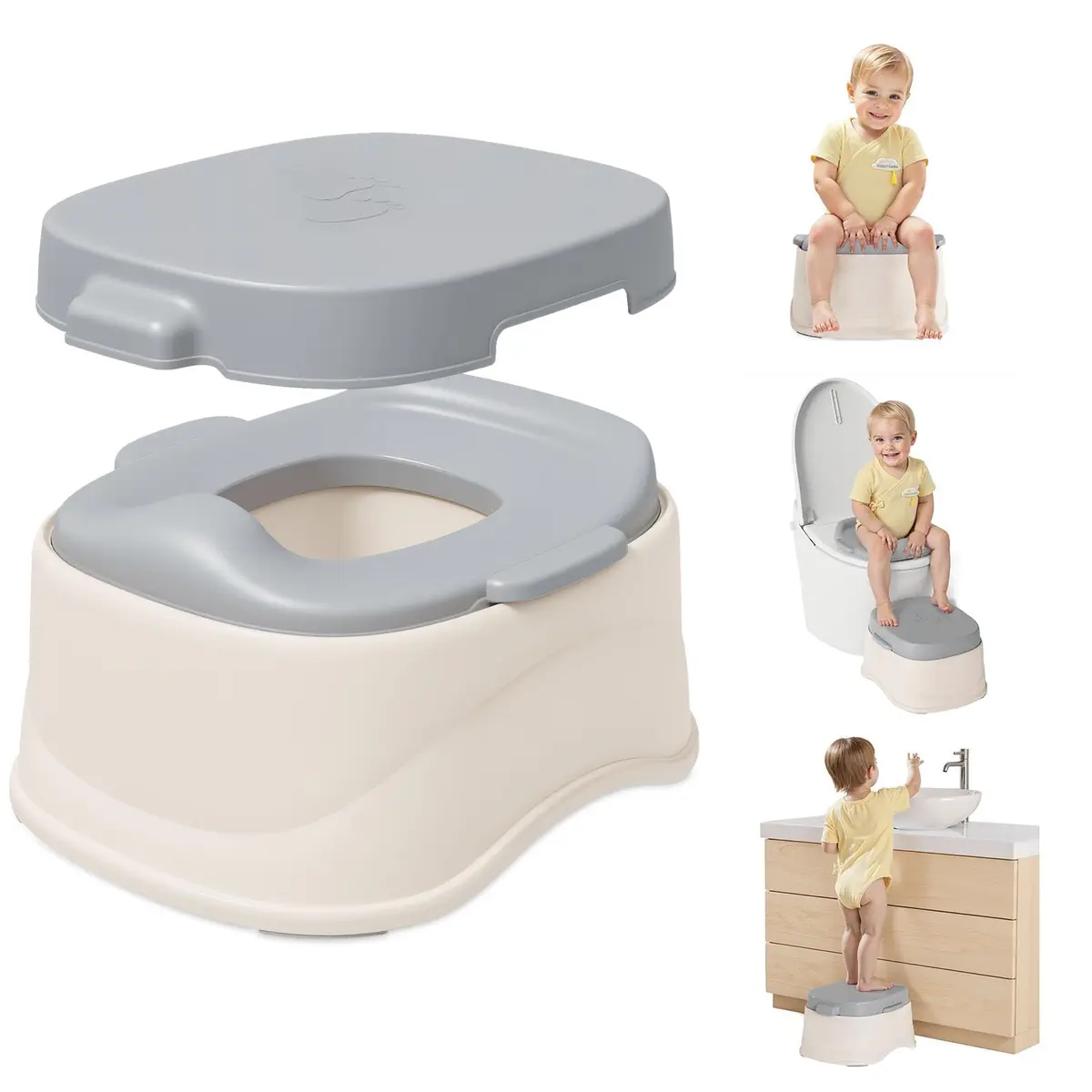 SRGAFIX 3-in-1 Potty Training Toilet | Toddler Potty Seat & Step Stool, Detachable, Safe & Portable - main product image