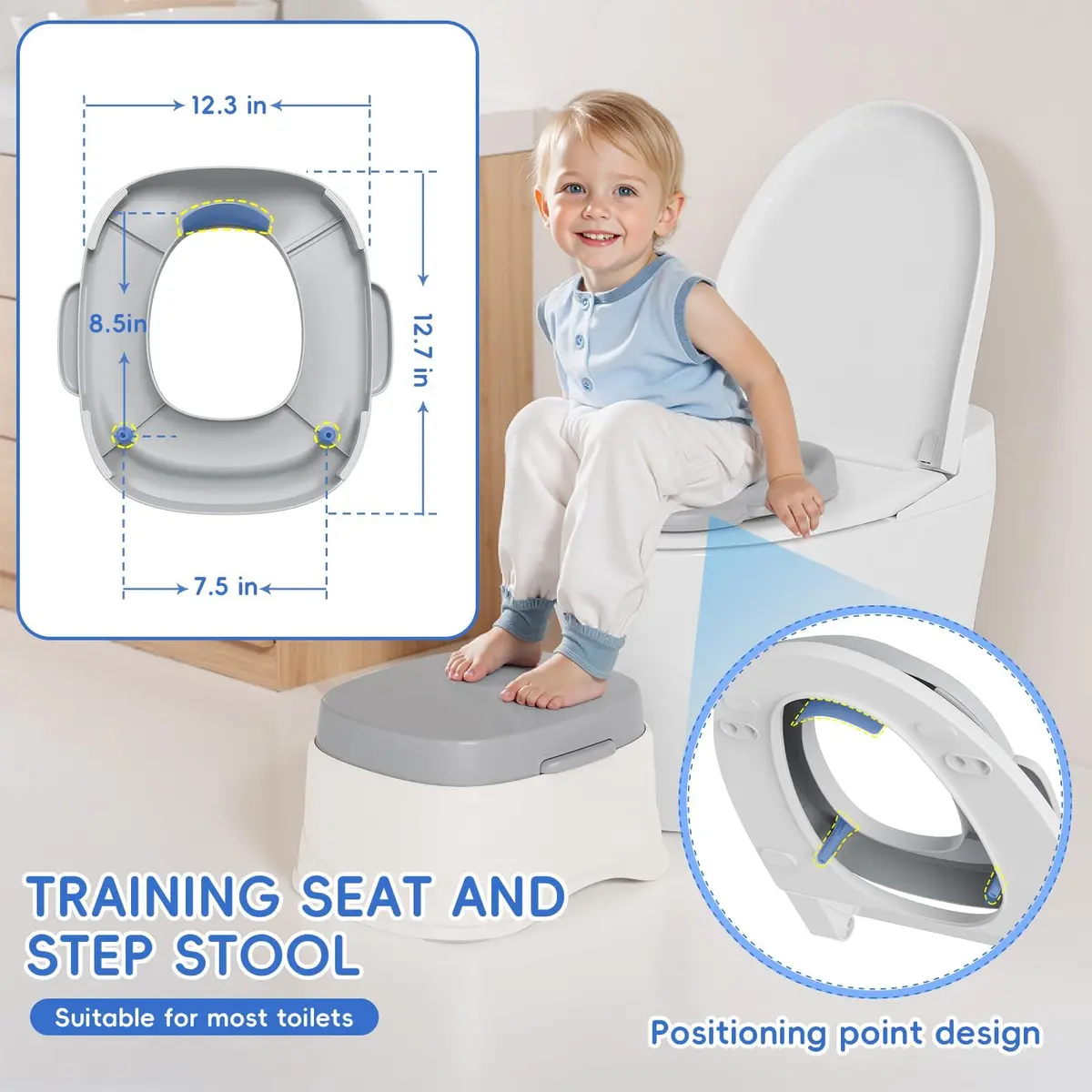 SRGAFIX 3-in-1 Potty Training Toilet | Toddler Potty Seat & Step Stool, Detachable, Safe & Portable - view 5